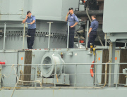 RFA Argus prepares to sail to Sierra Leone to help deal with the Ebola crisis, Falmouth, Britain - 17 Oct 2014