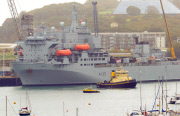 RFA Argus prepares to sail to Sierra Leone to help deal with the Ebola crisis, Falmouth, Britain - 17 Oct 2014
