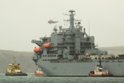 RFA Argus prepares to sail to Sierra Leone to help deal with the Ebola crisis, Falmouth, Britain - 17 Oct 2014