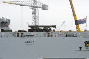 RFA Argus prepares to sail to Sierra Leone to help deal with the Ebola crisis, Falmouth, Britain - 17 Oct 2014