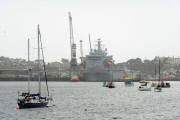 RFA Argus prepares to sail to Sierra Leone to help deal with the Ebola crisis, Falmouth, Britain - 17 Oct 2014