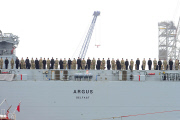 RFA Argus prepares to sail to Sierra Leone to help deal with the Ebola crisis, Falmouth, Britain - 17 Oct 2014