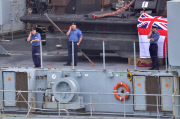 RFA Argus prepares to sail to Sierra Leone to help deal with the Ebola crisis, Falmouth, Britain - 17 Oct 2014