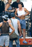 Channing Tatum gets his moves ready on the set of Magic Mike XXL