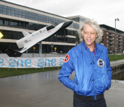 SIR BOB GELDOF AT A PHOTOCALL WITH A LIFE SIZE SHUTTLE REPLICA