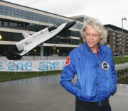 SIR BOB GELDOF AT A PHOTOCALL WITH A LIFE SIZE SHUTTLE REPLICA