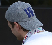 PREMIUM EXCLUSIVE New dad Ashton Kutcher wearing a W on his hat and Kabbalah scarf