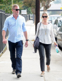 Eric Dane & Rebecca Gayheart Enjoy A Morning Stroll Together 