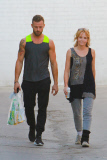 Lea and Artem take a Subway lunch break at the studio