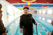 Kim Jong Un gives field guidance to a newly built scientists residential district, North Korea - Oct 2014