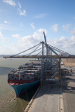 The Edith Maersk container ship, the largest ever on the Thames, London, Britain  - 19 Oct 2014