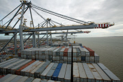 The Edith Maersk container ship, the largest ever on the Thames, London, Britain  - 19 Oct 2014