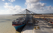 The Edith Maersk container ship, the largest ever on the Thames, London, Britain  - 19 Oct 2014