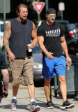 Exclusive... Joe Manganiello & Kevin Nash Walking To The Gym 