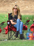 Supermom Heidi Klum cheers on her kids at a soccer game