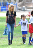 Supermom Heidi Klum cheers on her kids at a soccer game