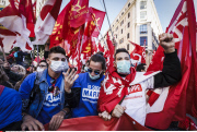 Rome CGIL Italian trade union organized anti-government rally