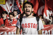Rome CGIL Italian trade union organized anti-government rally