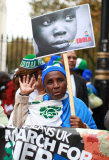 Demonstration asking for British government action over ebola crisis in Sierra Leone, London, Britain - 29 Oct 2014