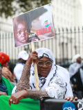 Demonstration asking for British government action over ebola crisis in Sierra Leone, London, Britain - 29 Oct 2014