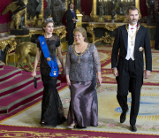 King Felipe and Queen Letizia Host Gala Dinner in Honor of President of Chile Michelle Bachelet