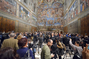 New LED lighting of Sistina Chapel Vatican Museum, Rome, Italy - 29 Oct 2014