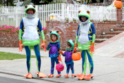 Alyson Hannigan takes her frog family trick-or-treating in Brentwood