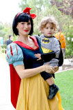A 'Snow White' Molly Sims takes her little Batman trick-or-treating