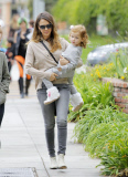 No US rights | Actress JESSICA ALBA takes daughter HAVEN on morning coffee run
