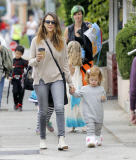 No US rights | Actress JESSICA ALBA takes daughter HAVEN on morning coffee run