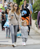 No US rights | Actress JESSICA ALBA takes daughter HAVEN on morning coffee run