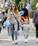 No US rights | Actress JESSICA ALBA takes daughter HAVEN on morning coffee run