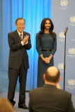Conchita Wurst singing at the UN in Vienna, Austria - 03 Nov 2014