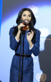 Conchita Wurst singing at the UN in Vienna, Austria - 03 Nov 2014