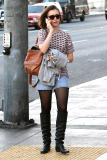 Lily Collins takes a sunset stroll with a much older mystery man