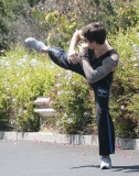 EXCLUSIVE Beware! John Mayer kickboxing in Santa Monica