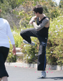 EXCLUSIVE Beware! John Mayer kickboxing in Santa Monica