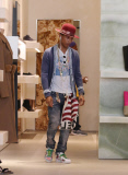 PREMIUM EXCLUSIVE Pharrell Williams shops at Celine in wild outfit - Part 2