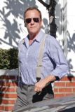 *EXCLUSIVE* A dapper Kiefer Sutherland dines out solo in WeHo