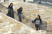 Kim Kardashian, Kourtney and Khloe arrive at Malibu Rocky Oaks Estate Vineyards