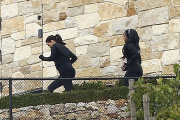 Kim Kardashian, Kourtney and Khloe arrive at Malibu Rocky Oaks Estate Vineyards