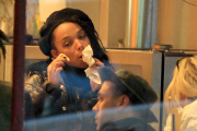 *EXCLUSIVE* FKA Twigs grabs some Cream Puffs with her Band Members