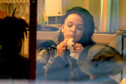 *EXCLUSIVE* FKA Twigs grabs some Cream Puffs with her Band Members