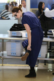 Super Slender Emily Blunt makes her way through Airport Security