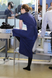 Super Slender Emily Blunt makes her way through Airport Security