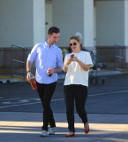 A Tired Looking Drew Grabs Morning Coffee with a Friend at Starbucks