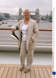 DAME JUDI DENCH ON BOARD THE 'MINERVA II' CRUISE SHIP FOR THE NAMING CEREMONY, POOL OF LONDON, RIVER THAMES, LONDON, BRITAIN - 04 JUL 2003
