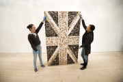 Installation of Artists Gu Wenda's 'United Nations' for the 'Post Pop: East meets West' exhibition, Saatchi Gallery, London, Britain - 23 Nov 2014