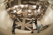 Installation of Artists Gu Wenda's 'United Nations' for the 'Post Pop: East meets West' exhibition, Saatchi Gallery, London, Britain - 23 Nov 2014