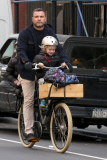 Liev Schreiber bikes his boys to school